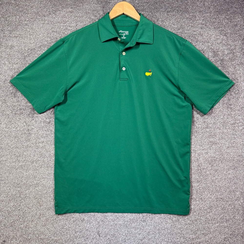 Masters Tech Polo Shirt Mens M Golf Green Augusta National Logo